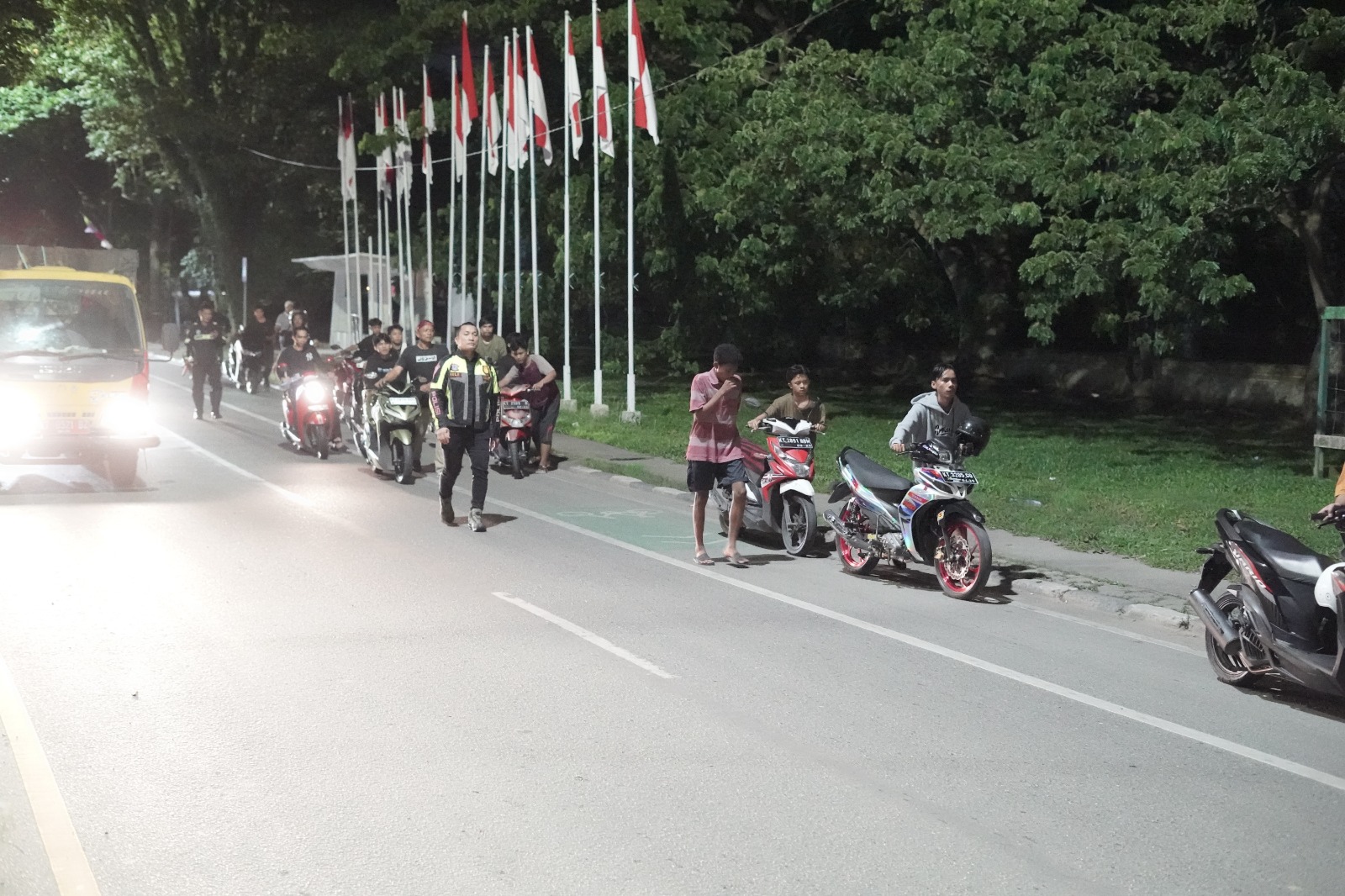 Satlantas Samarinda Tindak Balap Liar dan Knalpot Brong, 53 Pelanggar Dorong Sepeda Motor